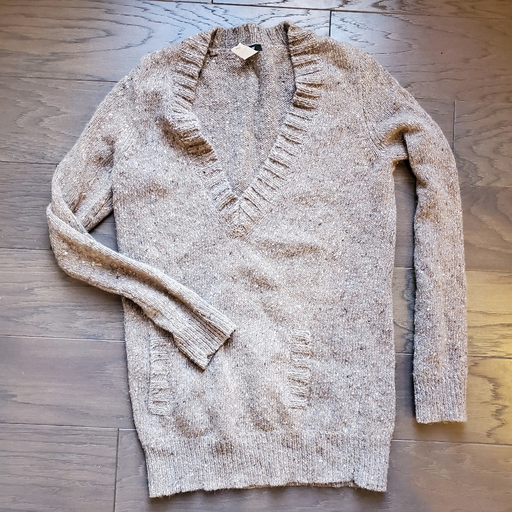 J Crew brown v-neck sweater